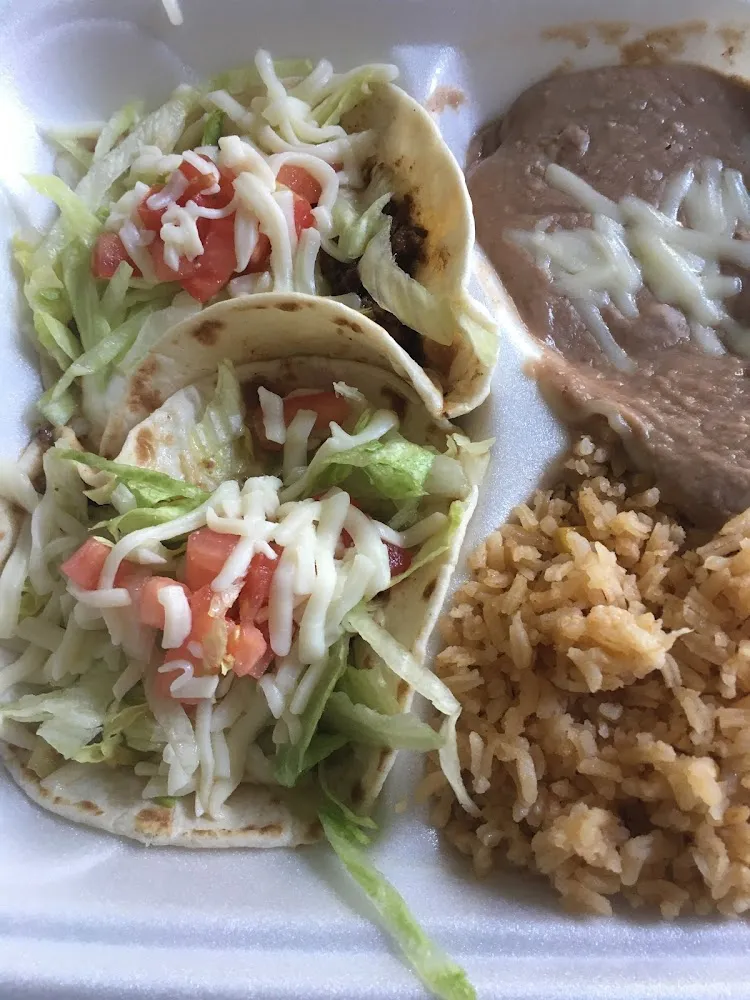 One Taco One Enchilada Rice & Beans